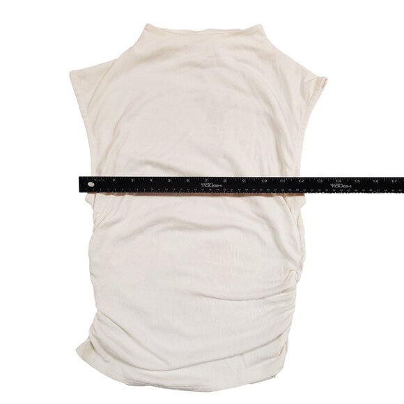 Almost Famous Juniors Funnel Neck Ruched Sleeveless Top - Picture 5 of 6